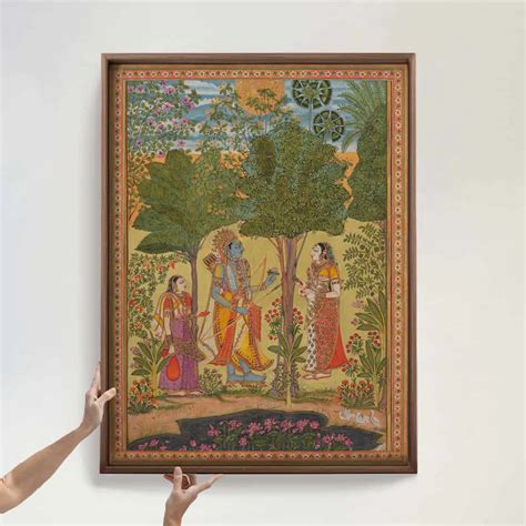 Raga Rama Vintage Indian Digital Art Print, Frameless | Life n Colors