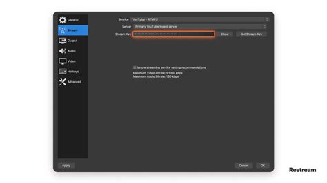 Image result for OBS Stream Key