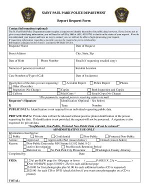 MN Report Request Form - City Of St. Paul Park 2020-2025 - Fill and ...