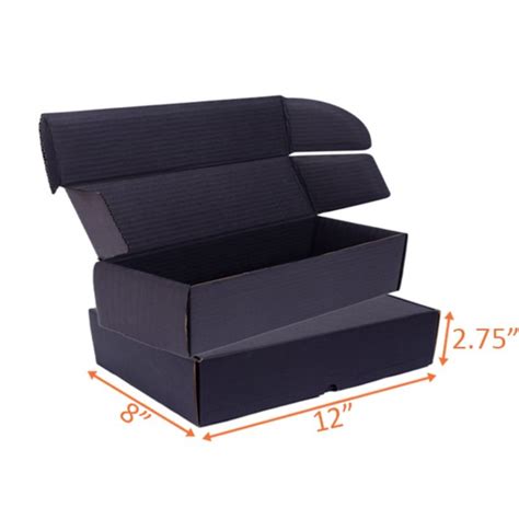 All Black Mailer Box - 12x8x2.75 | Cardboard Packaging