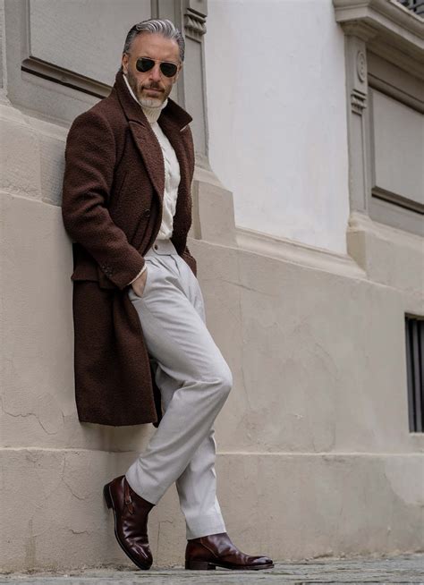 Mens Brown Wool Coat