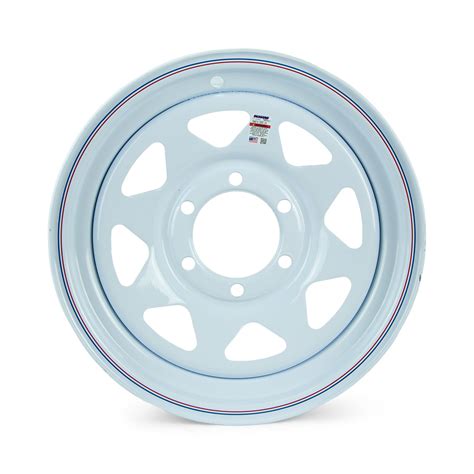Trailer Wheel 15 inch 6 Lug Wheel White Painted Spoke Steel