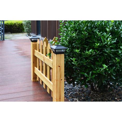 Buy 3.5 in. x 3.5 in. Outdoor Black Solar Integrated LED Plastic Post ...