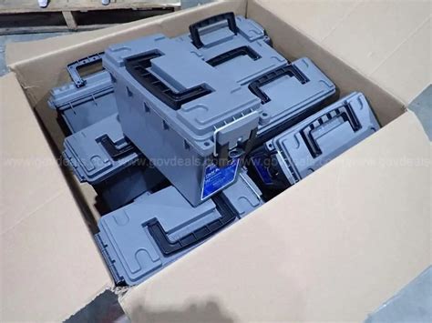 160+/- NEW Gray Plastic Sheffield Lockable field "ammo" boxes never ...