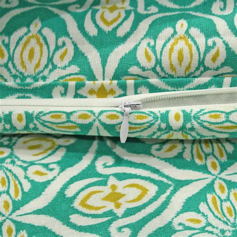 Buy Soft Aqua Printed Cotton 144TC Ikat Duvet Cover By Auravedecor ...