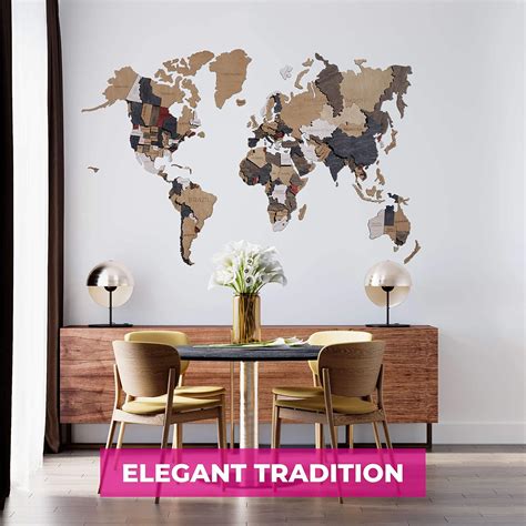 GreenBorsch Wood World Map Wall decor 3D Map of the World Wall India | Ubuy