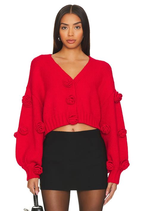 For Love & Lemons Scarlett Cardigan in Red | REVOLVE