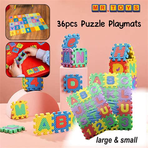 36pcs Styrofoam Numbers & Letters Baby Puzzle Mats Kids Soft EVA Foam ...