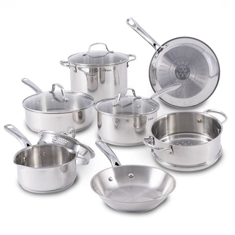 Amazon.com: T-fal Gourmet Stainless Steel Cookware Set 11 Piece ...