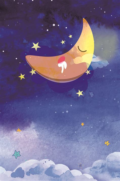 星空月亮星星睡眠卡通背景背景图片素材免费下载_熊猫办公