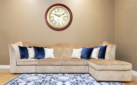 Buy Artshai Antique Style Wood Wall Clock (12 Inch, Brown Golden ...