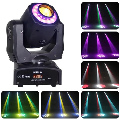 DaBeatz Moving Head Lights 60W RGB + 12W LED Strip Stage Lights DJ ...