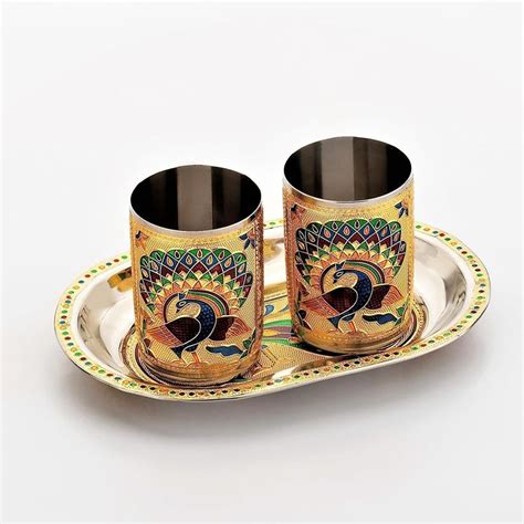 ShCraft Design Stainless Steel Glass Trays for Serving Set of 2 ...