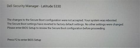 BIOS Post Popup “Dell Security Manager” Window and Request Interaction ...