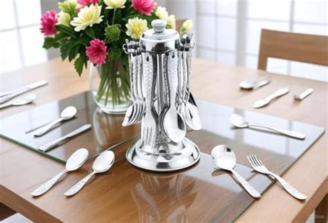 Cutlery Set 24 Pieces Lily Stainless Steel with Stand (Contains 6 ...