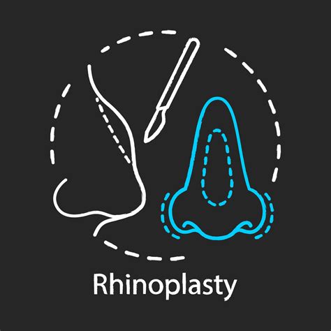 Rhinoplasty chalk icon. Nose job. Nose reshape. Breathing improve. Facial cosmetic surgery ...