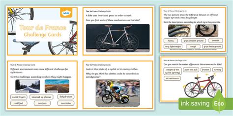 Tour de France KS2 Science Challenge Cards (teacher made)
