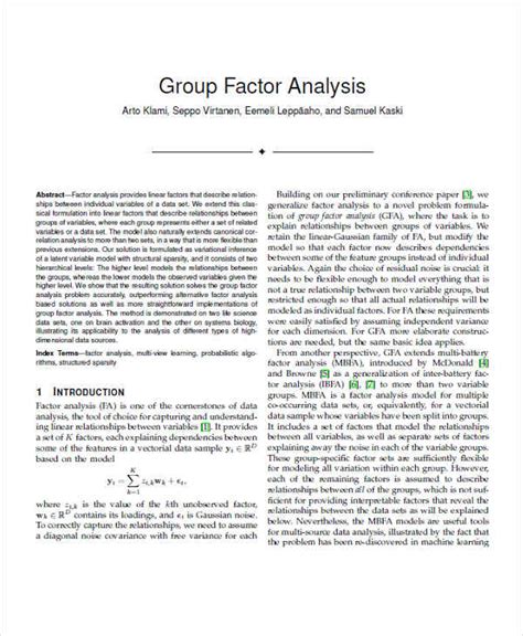 Image result for Factor Analysis Example