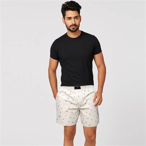 Cream Tree Printed Cotton Boxer For Men – Bhokals