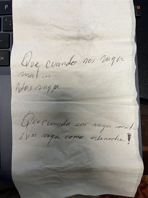 [Spanish > English] Help translate a napkin note for me :) : r/translator