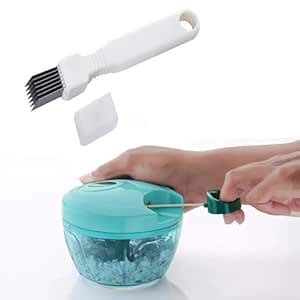 Sulfar Combo of Manual Stainless Steel Food Chopper & Vegetable Negi ...
