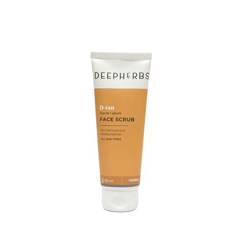 Deepherbs Dtan Face Scrub with Carrot and Plum | Tan Removal | Moistur ...