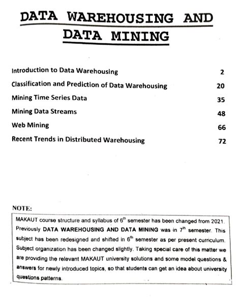 CSE (DW&DM) 6TH SEM 2023 Study Organizer and Reference Guide - Studocu
