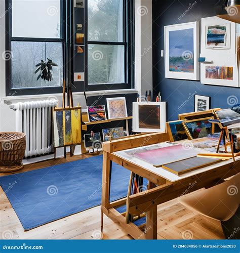 An Artists Studio with Ample Natural Light, Art Supplies, and an ...