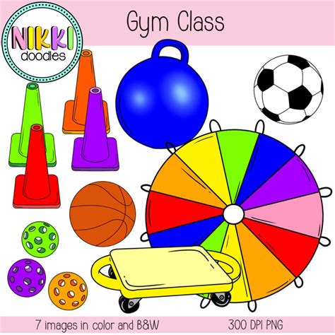 Gym Class Digital Clipart, Physical Education, Physical Activity ...