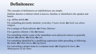 Image result for Definiteness Definition