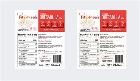Design a Food Label for a Meal Prep Company | Freelancer