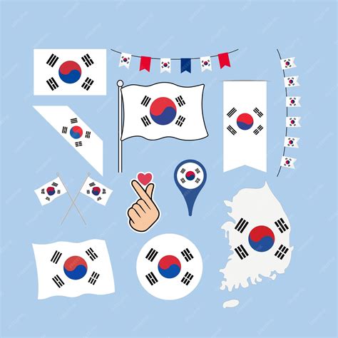 Country flag of south korea | Premium Vector