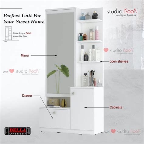Bella Dresser Unit / Dressing Table with Mirror – StudioKook