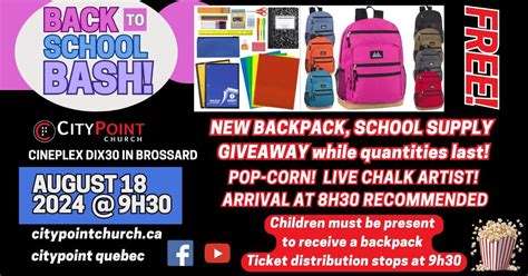 Back to School Bash, Cinema Cineplex Odeon Brossard, 18 August 2024 ...