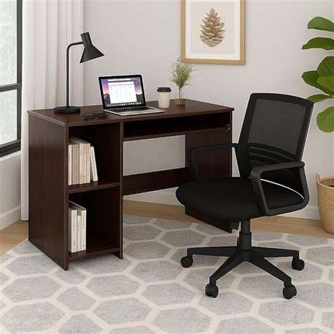 CREATIVE QUBE 104x50x75CM Engineered Wood Study Table with Keyboard ...