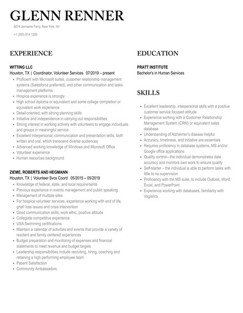 Volunteer Resume Samples | Velvet Jobs