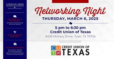 March 2025 Networking Night, Credit Union of Texas 8435 Military Dr ...