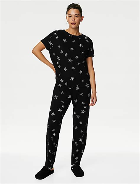 Buy Pure Cotton Star Print Pyjama Set at Marks & Spencer