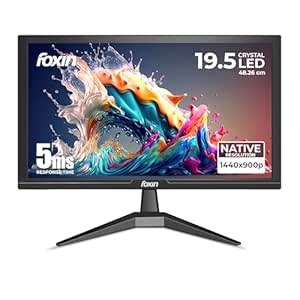 Foxin 19.5 Inch (48.26 cm) Crystal Flat LED Monitor, HD 1440 x 900p ...