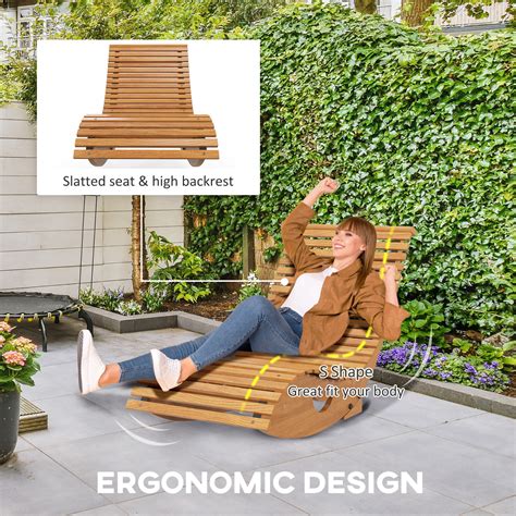 S Shaped Outdoor Wooden Rocking Chair