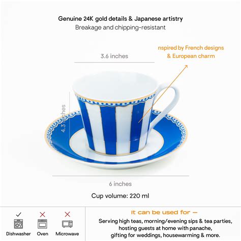 Carnivale Blue Cup & Saucer Set | 220ml | Gift Box – Lagavi
