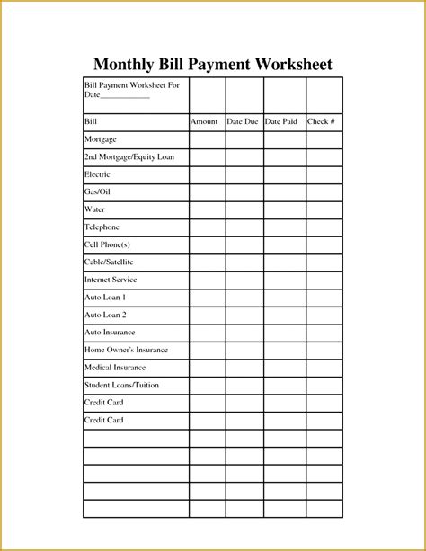 5 Tuition Bill Template | FabTemplatez