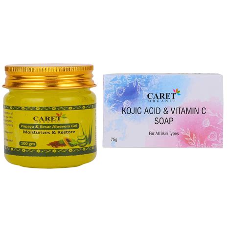 Buy Caret Organic Papaya, Kesar & Aloevera Gel (100g) AND Kojic ...
