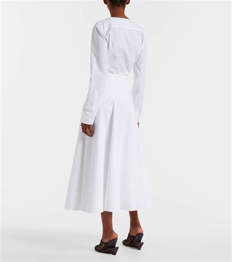 Triangle cotton poplin midi skirt in white - Jacquemus | Mytheresa