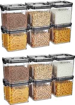 Floraware Food Safe Modular Plastic Square Airtight Containers ...