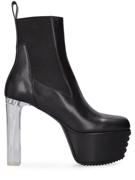 170mm beatle leather ankle boots - Rick Owens - Women | Luisaviaroma