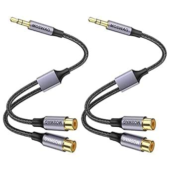 Buy MOSWAG 3.5mm to Dual RCA Audio Cable 2 Packs,3.5mm Male to 2 RCA ...