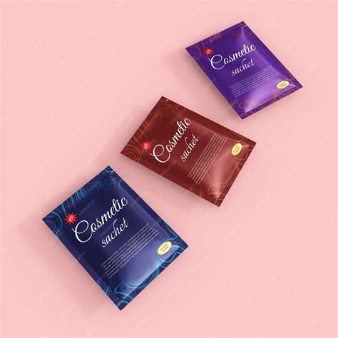 Premium PSD | Cosmetic sachet mockup PSD