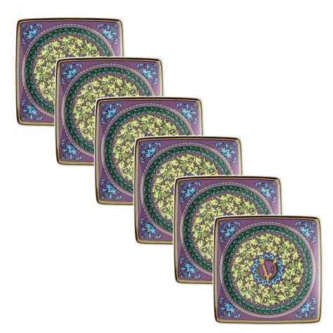 Rosenthal Versace Barocco Mosaic 6 Flat Square Bowls