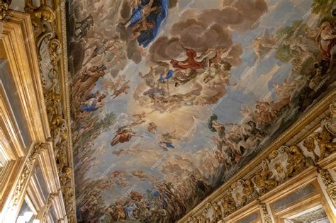 Florence, italy - june 25, 2018: panoramic view of ceiling interior of ...